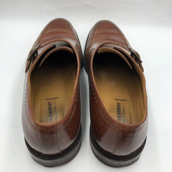 Johnston & Murphy Men\'s Brown Leather Monk Buckle Style Shoes 11.5M Sheepskin main image 7